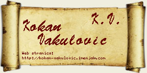 Kokan Vakulović vizit kartica